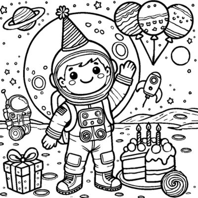 Astronaute à un anniversaire