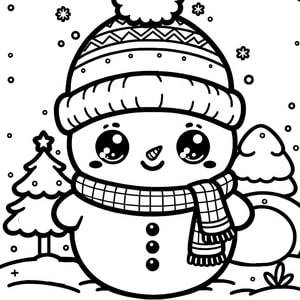 Bonhomme de neige Kawaii