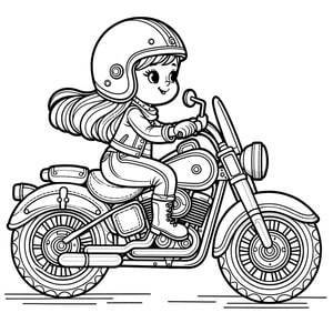 fille sur une grosse moto