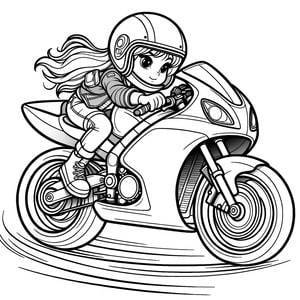 fille sur moto course GP