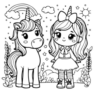 licorne et une fille