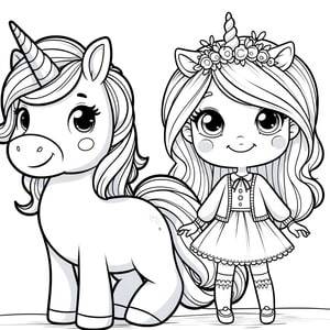 licorne et une petite fille