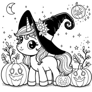 licorne sorcière d'halloween