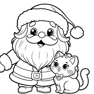 Père Noël et le chaton