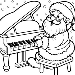 Père Noël joue du piano