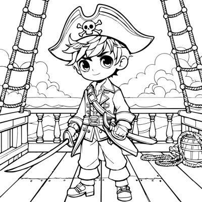 Pirate sur son bateau