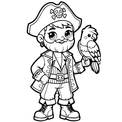 Pirate et son perroquet